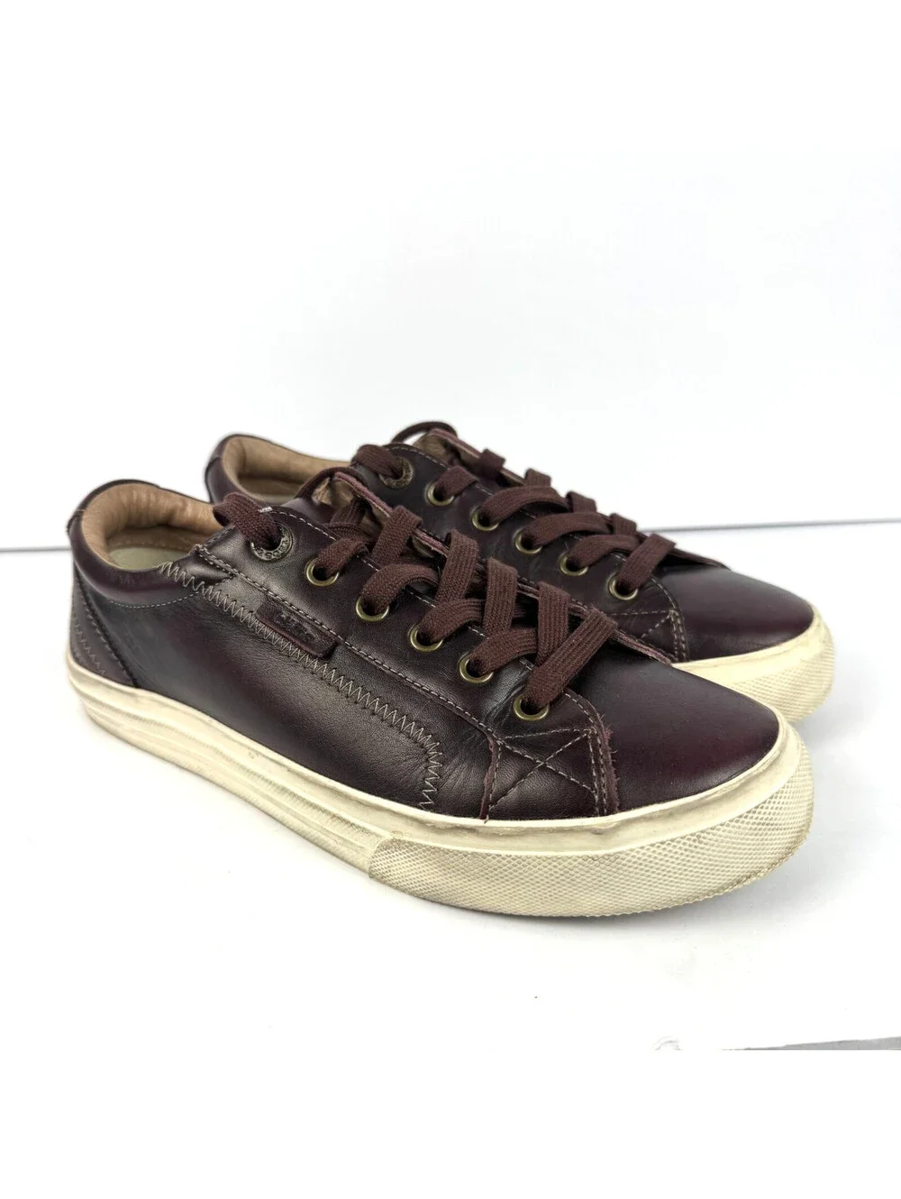 Taos Plim Soul Lux Womens 8 Merlot Plum Leather Sneakers Shoes PLX-13994A